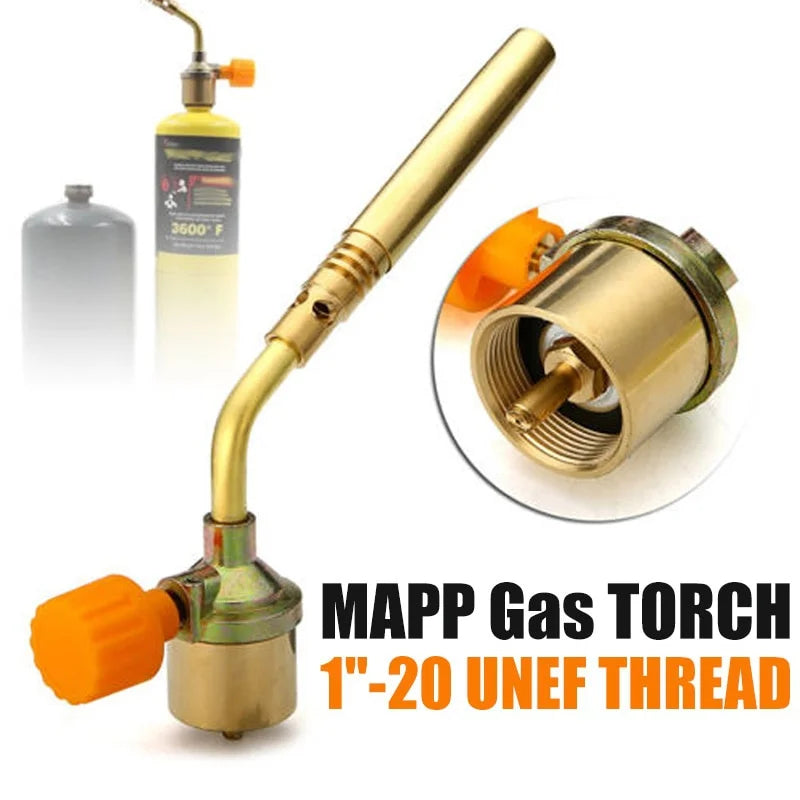 1Pc Brass Welding Torch Propane Gas Torch Self Ignition Trigger Style Heating Solder Burner Welding Plumbing Nozzles Camping