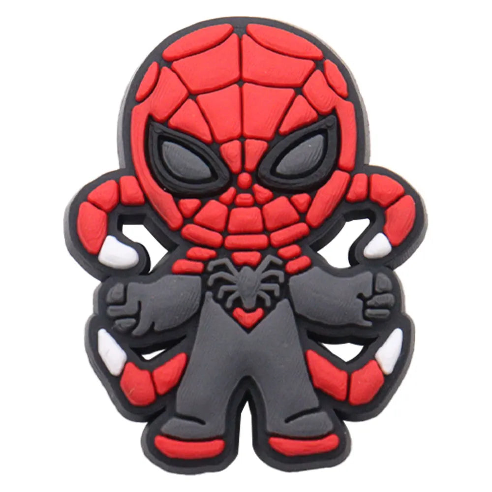 New Arrival 1-16pcs Shoe Charms Spiderman Spider Gwen Miles PVC Accessories Shoes Buckle Decoration For Children X-mas Gift