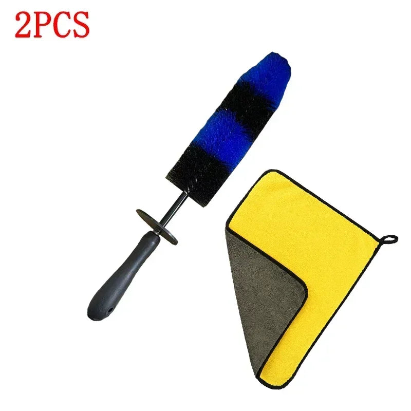 Car Universal Wheel Wash Brush Set Car Tire Rim Cleaning Tools Motorcycle Wheel Wash Brush Auto Detailing Washing Accessories