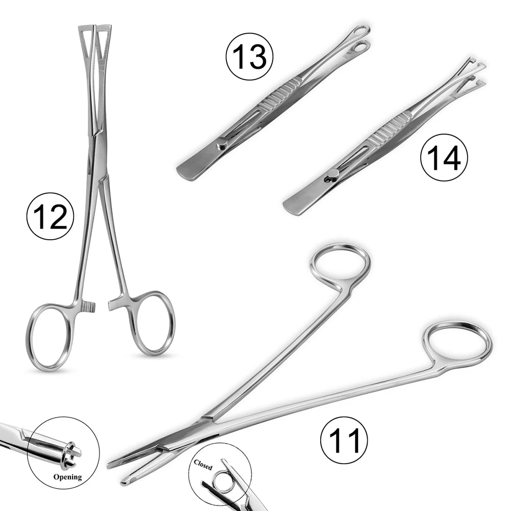 1pc Piercing Tattoo Clamp Surgical Steel Piercing Pliers Tools Dermal Anchor Hemostat Forceps Punchers Setpum Catilage Belly Lip