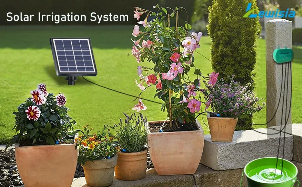 The Solar Drip Irrigation Outdoor Intelligent Irrigation System Is Equipped with A 1800mAh Battery for Timed Irrigation of Plant