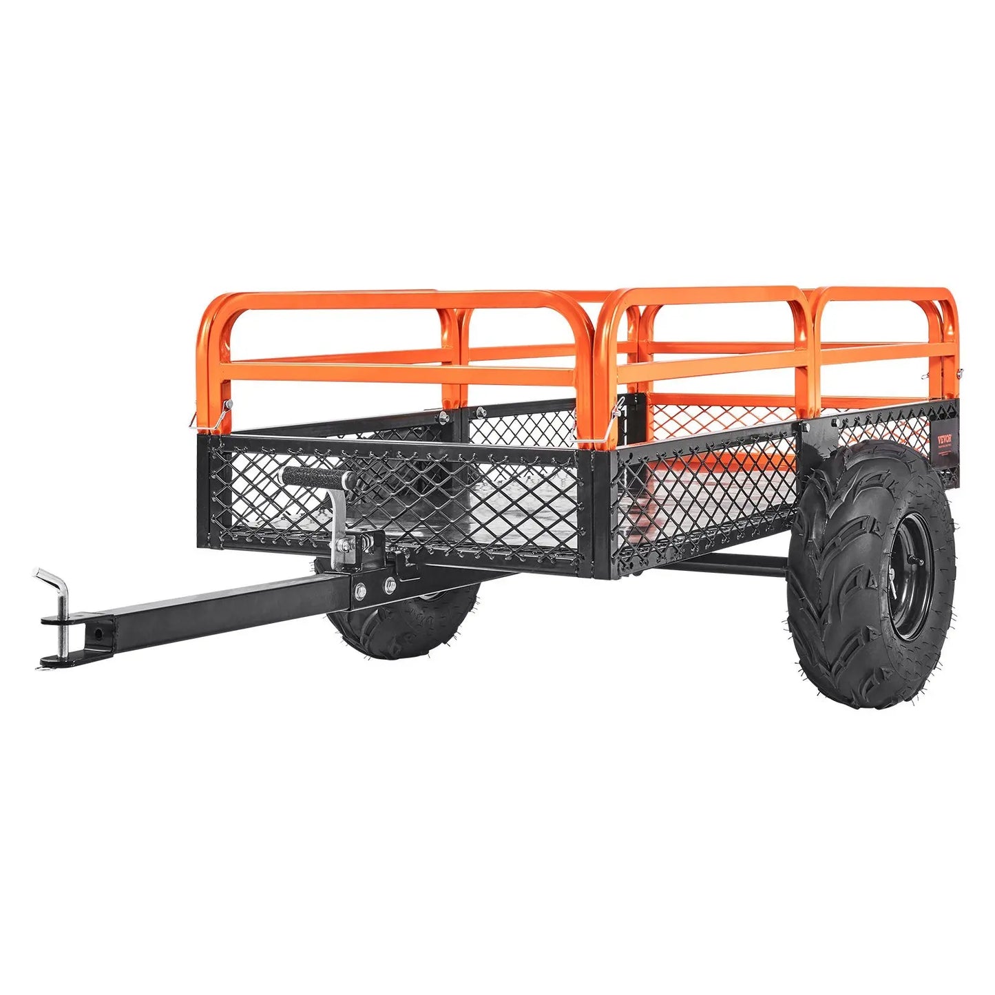 VEVOR Heavy Duty Steel ATV Dump Trailer, 1500-Pound Load Capacity 15 Cubic Feet, Tow Behind Dump Cart Garden Trailer, with Remov