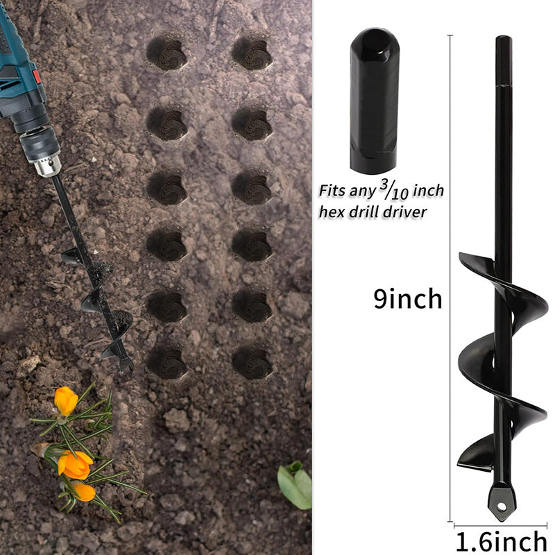 Garden Auger Spiral Drill Bit Gardening Flower Planter Earth Drill Planting Hole Digger Tool Loose Soil Drill Bit Accessories