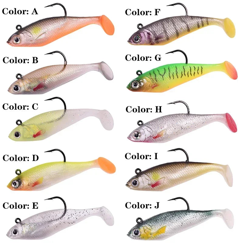 1 Pc Jig Head Hook Silicone Soft Bait 7.5cm 9.5g Fishing Lures Wobblers Artificial Rubber Swimbait for Shad Bass Carp Leurre