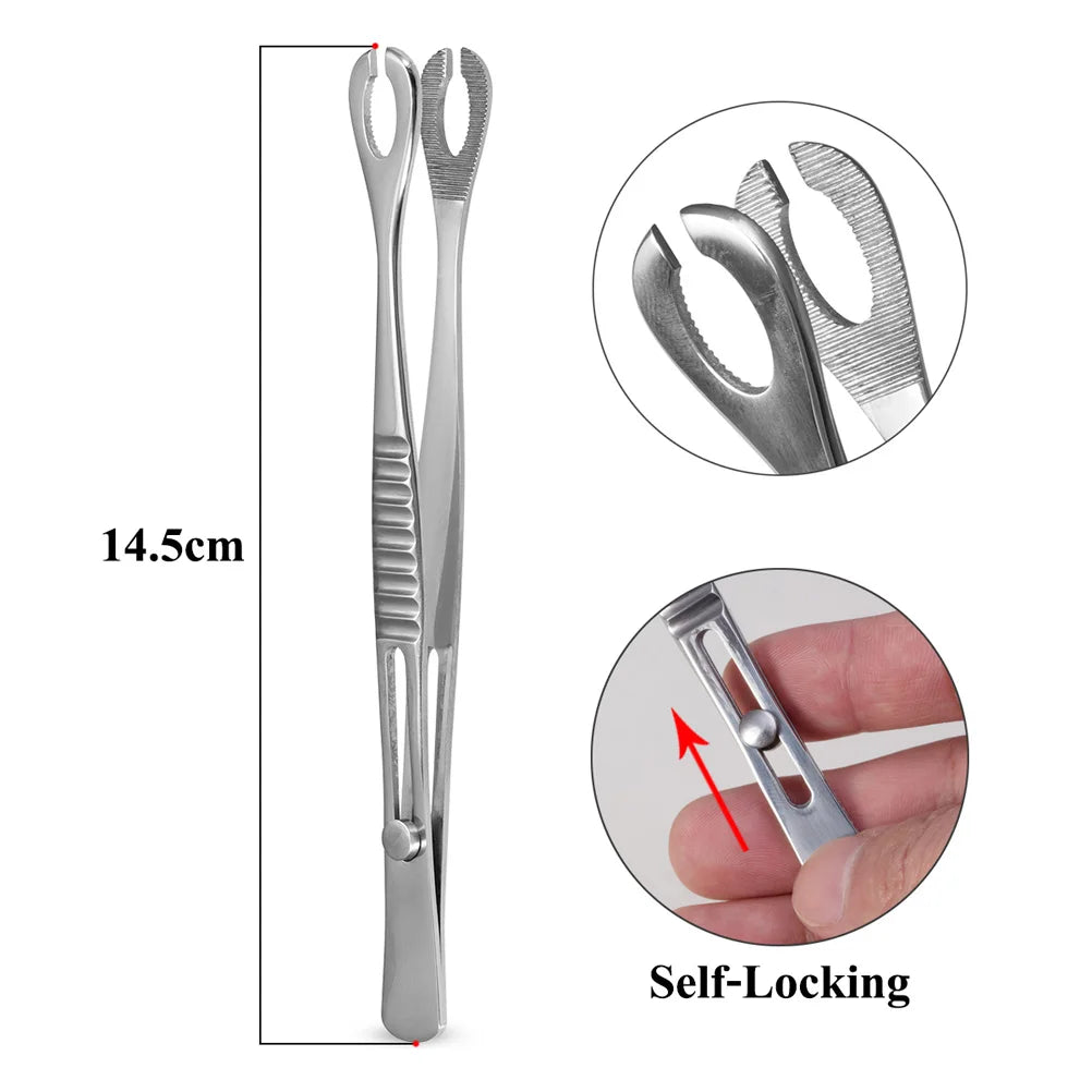 1pc Piercing Tattoo Clamp Surgical Steel Piercing Pliers Tools Dermal Anchor Hemostat Forceps Punchers Setpum Catilage Belly Lip