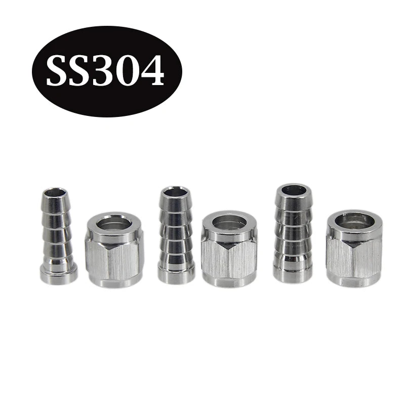 Stainless Steel Barbed Swivel Nut 1/4" 5/16" 3/8" Hose Barb & Stem Homebrew Kegging Parts