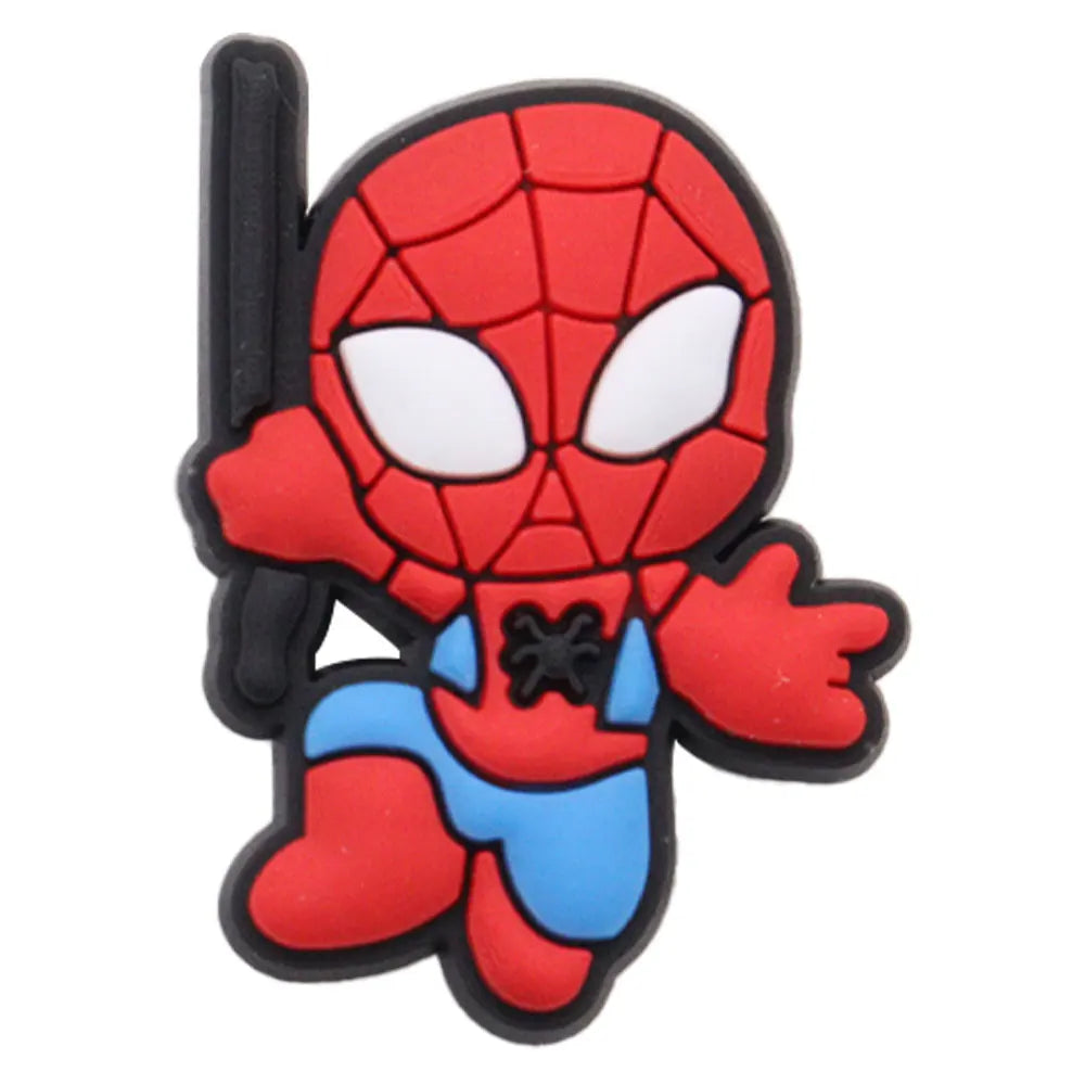 New Arrival 1-16pcs Shoe Charms Spiderman Spider Gwen Miles PVC Accessories Shoes Buckle Decoration For Children X-mas Gift