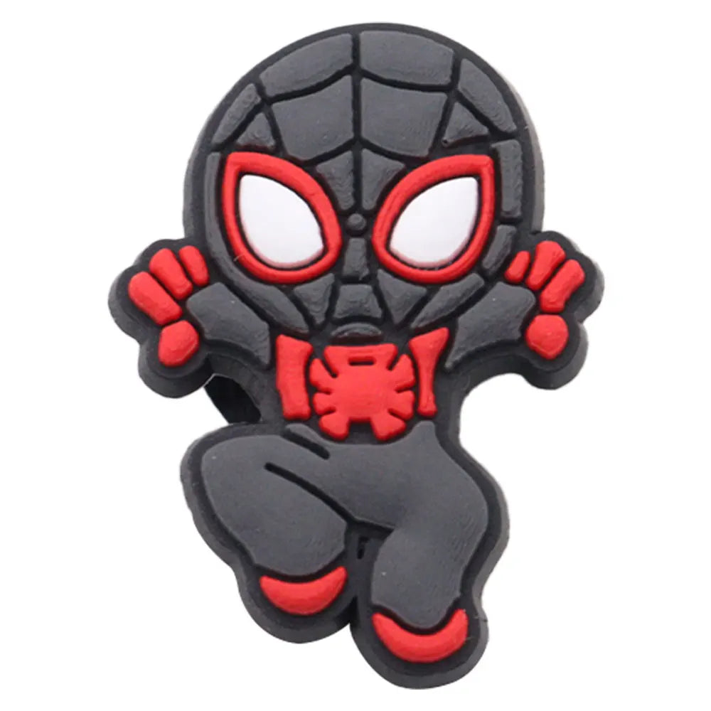 New Arrival 1-16pcs Shoe Charms Spiderman Spider Gwen Miles PVC Accessories Shoes Buckle Decoration For Children X-mas Gift