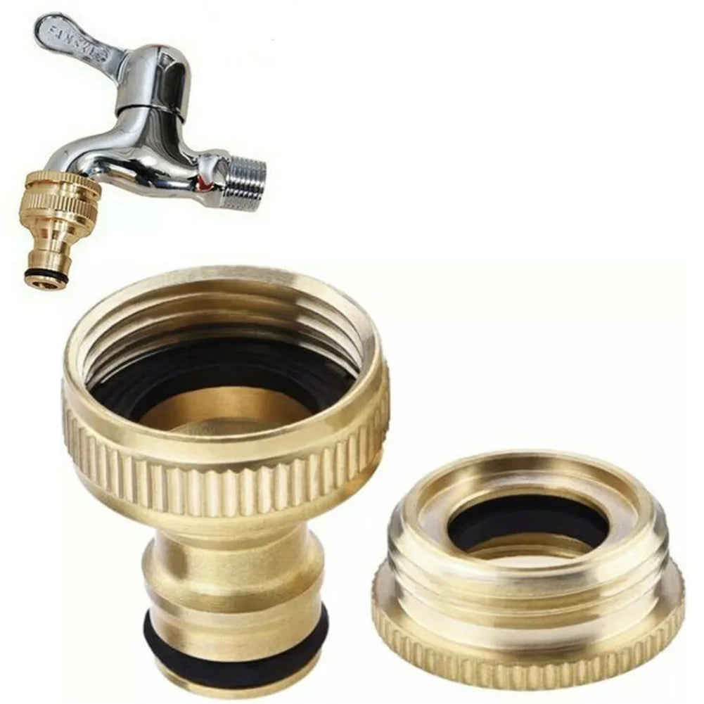 Brass Faucet Tap Connector Mixer Hose Adaptor Quick Connecter 1/2 3/4 Copper Hose Coupling Adapter Garden Watering Fittings Tool