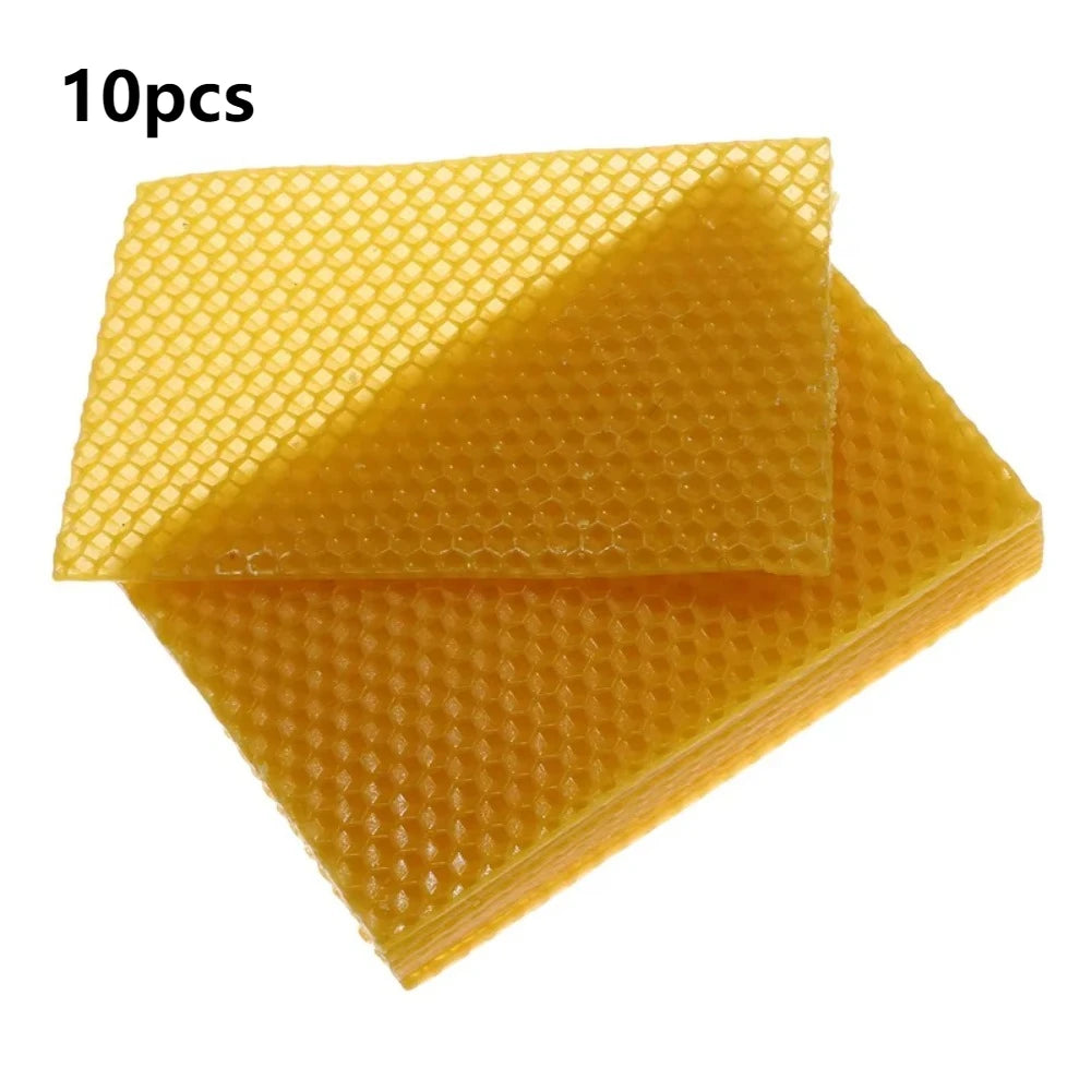 10pcs Honey Candles Maker Beeswax Sheets DIY Beekeeping Tools Beehive Nest Wax Honeycomb Beekeeping Foundation Sheets Bees