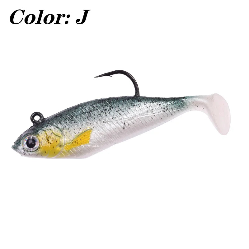 1 Pc Jig Head Hook Silicone Soft Bait 7.5cm 9.5g Fishing Lures Wobblers Artificial Rubber Swimbait for Shad Bass Carp Leurre