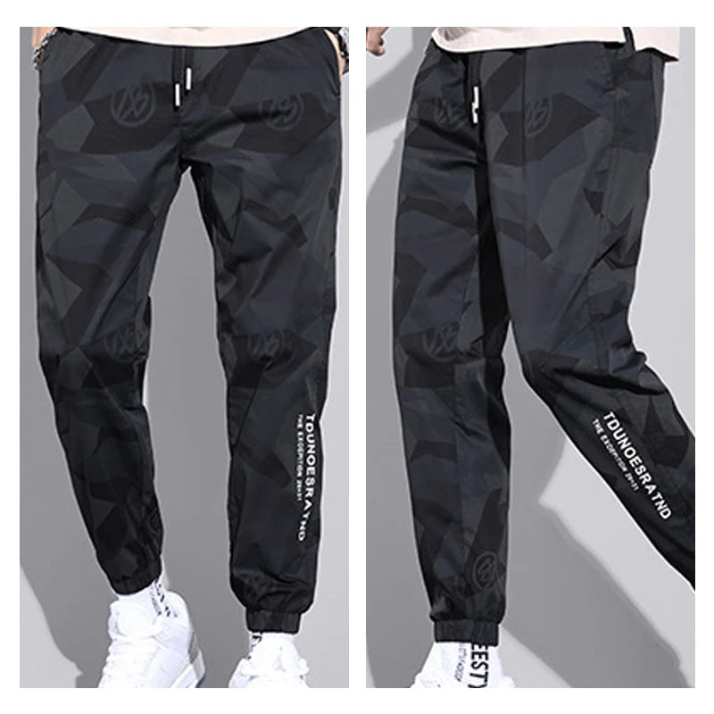 Multi-Pocket Camouflage Men Trousers Joggers Cargo Pants Men Summer Harem Pants Quick Drying Drawstring Loose Casual Sweatpants