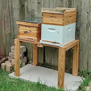 10-Frame Langstroth Beehive Dipped in 100% Beeswax, Complete Bee Hives and Supplies Starter Kit Includes 2 Deep Hive Bee Box and