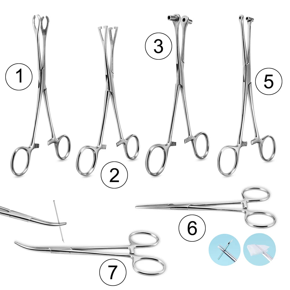 1pc Piercing Tattoo Clamp Surgical Steel Piercing Pliers Tools Dermal Anchor Hemostat Forceps Punchers Setpum Catilage Belly Lip