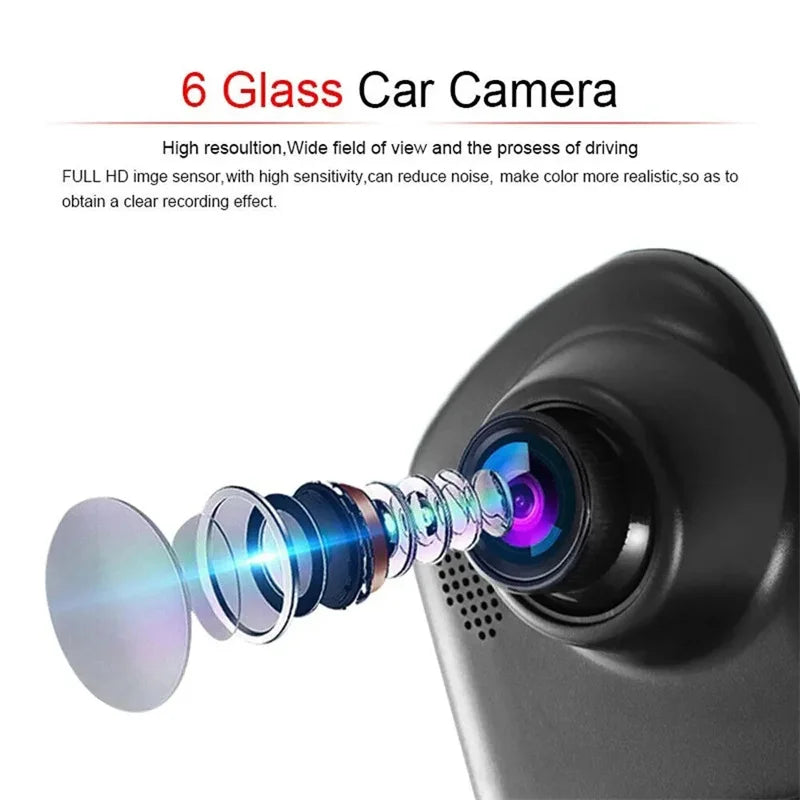 Mirror Dash Cam FHD Dual Lens Car DVR Camera Front And Rear Video Night Recorder 170 Degree Wide Angle 24h Parking Monitoring