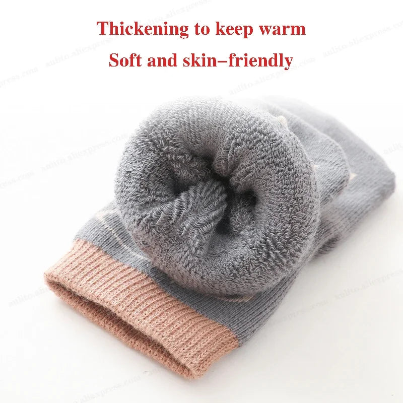 Newborn Baby Toddler Socks Comfortable Prewalker Thick Winter Kids Terry Cotton Girl Autumn Skidproof Sole Infant Boy Sock 0-6Y