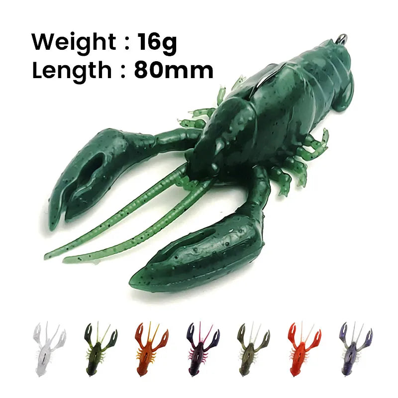 Famonster Soft Lures Silicone Fishing Bait Lobster Jig Head TPR Wobblers Paddle Worm Curly Easy Shiner Tackle Bass Pike Winter