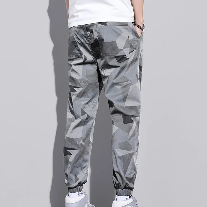 Multi-Pocket Camouflage Men Trousers Joggers Cargo Pants Men Summer Harem Pants Quick Drying Drawstring Loose Casual Sweatpants