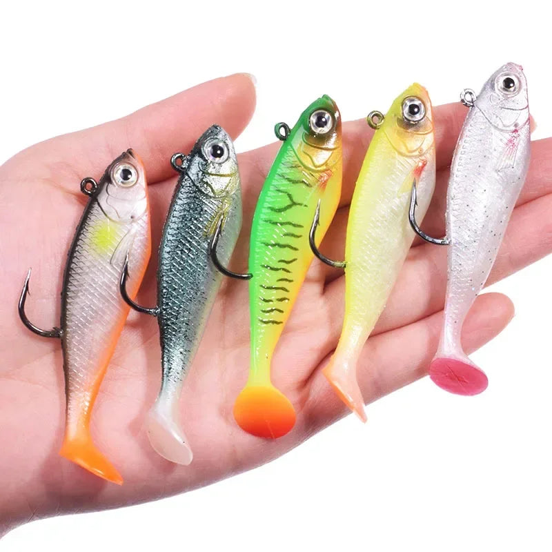 1 Pc Jig Head Hook Silicone Soft Bait 7.5cm 9.5g Fishing Lures Wobblers Artificial Rubber Swimbait for Shad Bass Carp Leurre