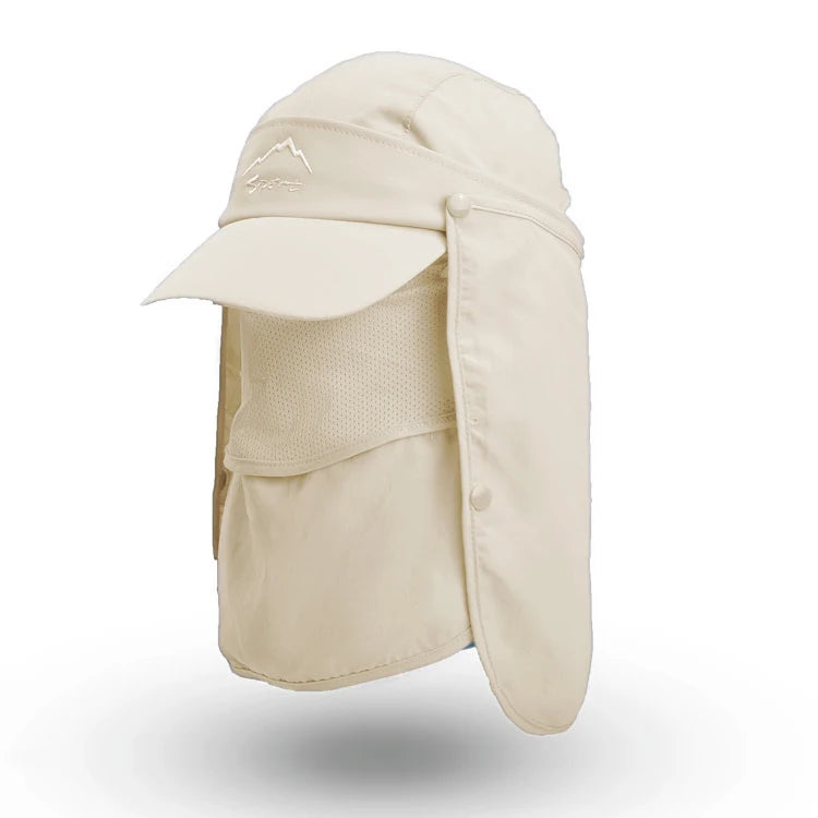 Outdoor Neck Protection Sun Cap Quick Drying Sunshade Hat Fishing Cycling Climbing Men Removable Face Shield Safari Hat Women