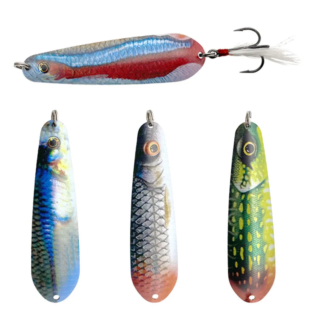 8.5cm11g Spoon Fishing Lures Trolling Hard Bait Freshwater Saltwater Metal Jig Sinking Spinner Spoons For Pike Perch Bass Salmon