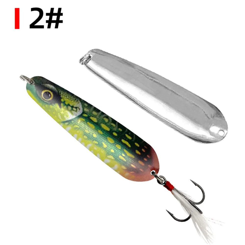 8.5cm11g Spoon Fishing Lures Trolling Hard Bait Freshwater Saltwater Metal Jig Sinking Spinner Spoons For Pike Perch Bass Salmon