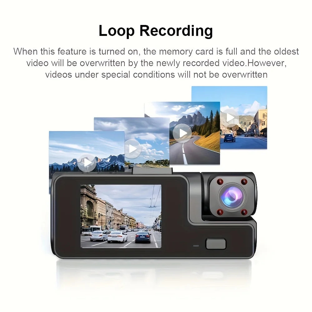 Dash Cam Front and Inside FHD 1080P Recording Car DVR Cam Small Dash Camera for Cars