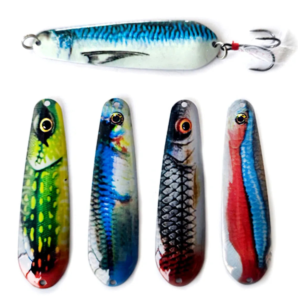 8.5cm11g Spoon Fishing Lures Trolling Hard Bait Freshwater Saltwater Metal Jig Sinking Spinner Spoons For Pike Perch Bass Salmon