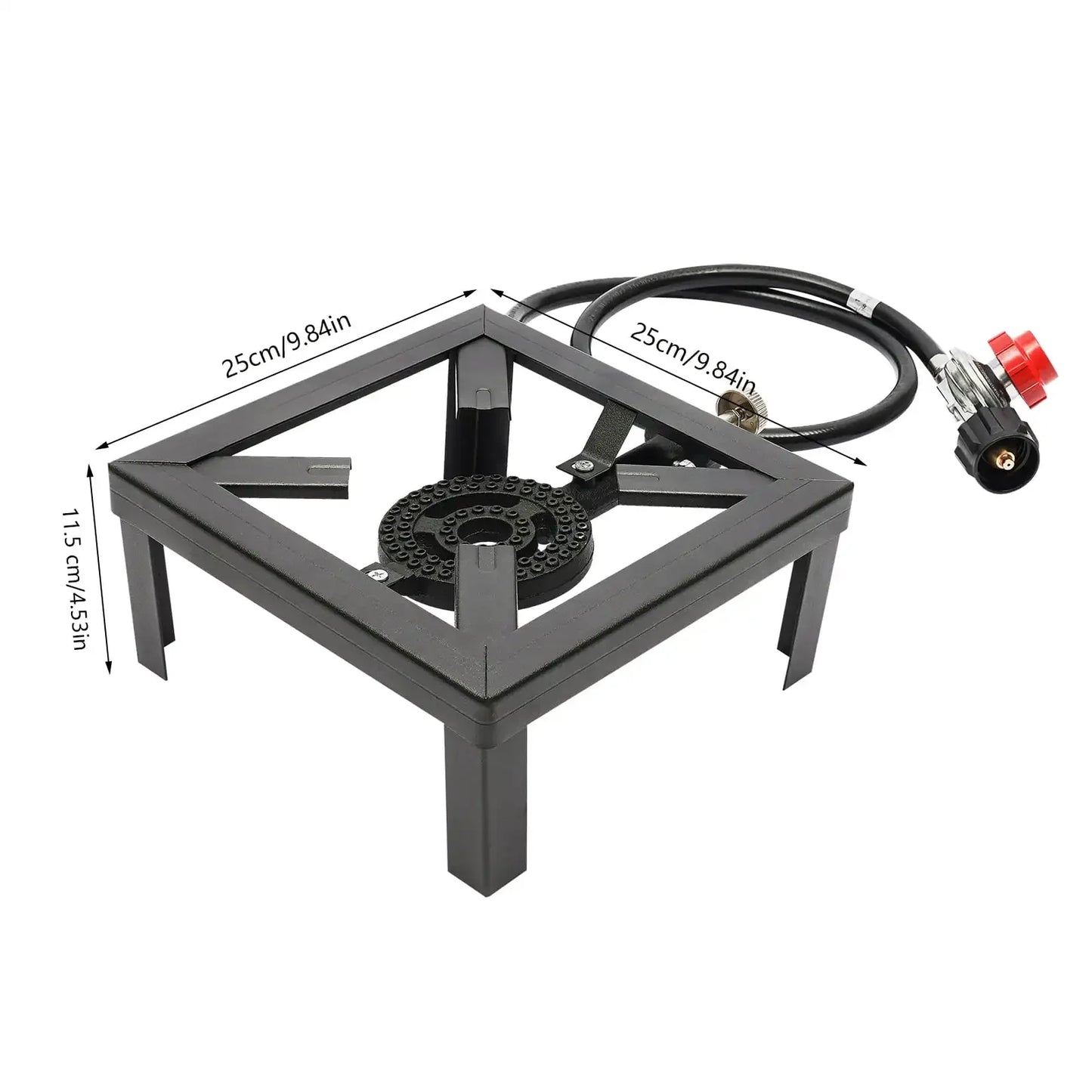 Outdoor Camping Gas Stove BBQ Propane Cooker Portable Single Burner Camping Stove with 0-20PSI Adjustable Regulator 8000W