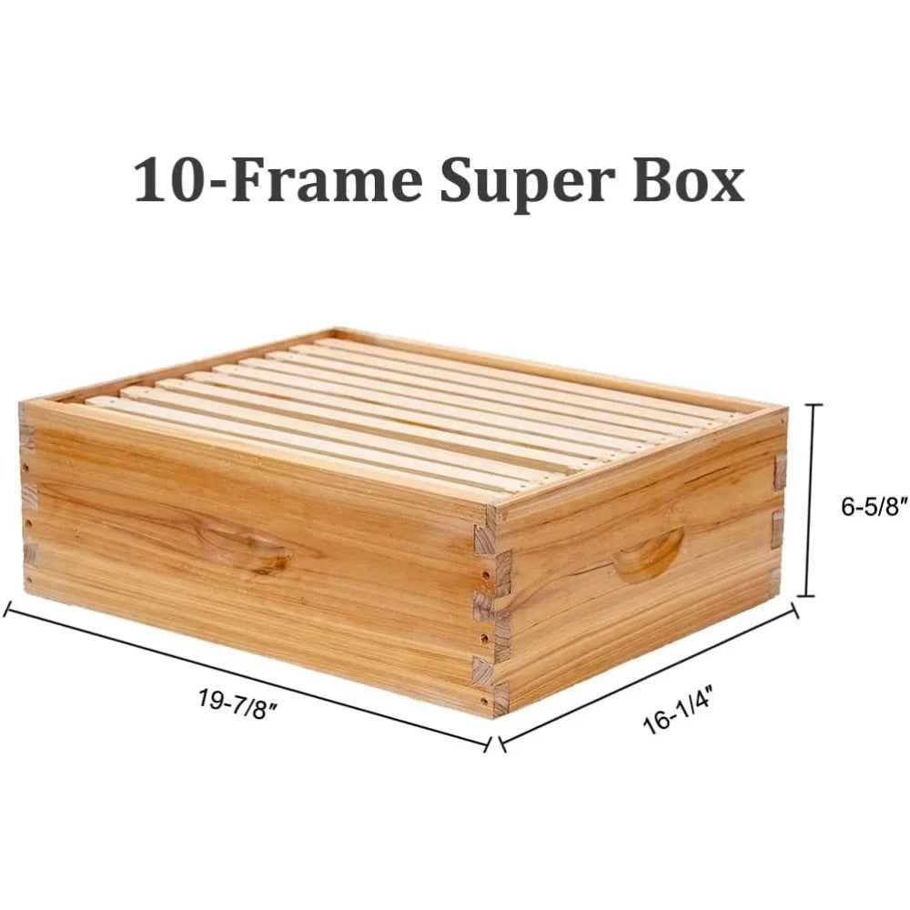 10 Beehives, Coated with 100% Beeswax, Including Beehive Frame and Waxing Foundation (2 Deep Beehives and 1 Medium Beehive)