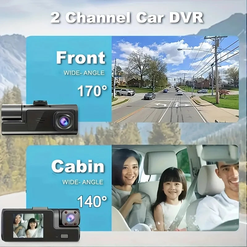 Dash Cam Front and Inside FHD 1080P Recording Car DVR Cam Small Dash Camera for Cars