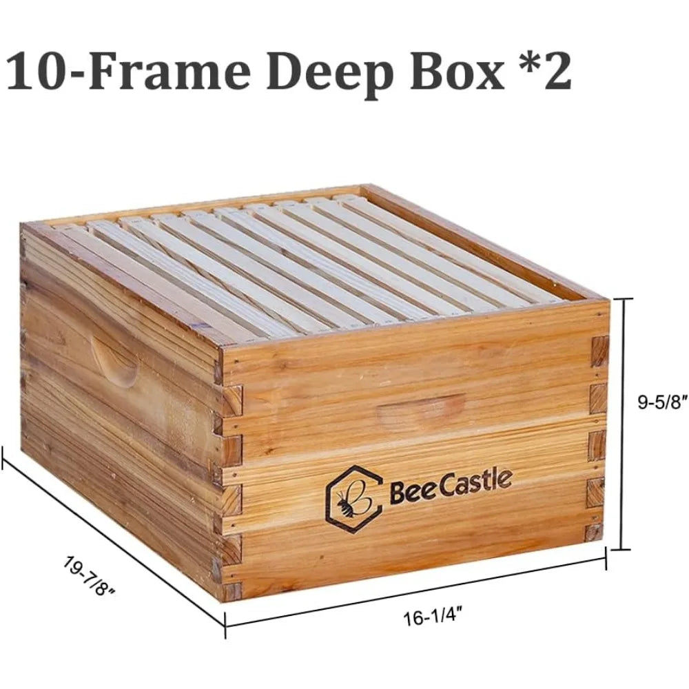 10 Beehives, Coated with 100% Beeswax, Including Beehive Frame and Waxing Foundation (2 Deep Beehives and 1 Medium Beehive)