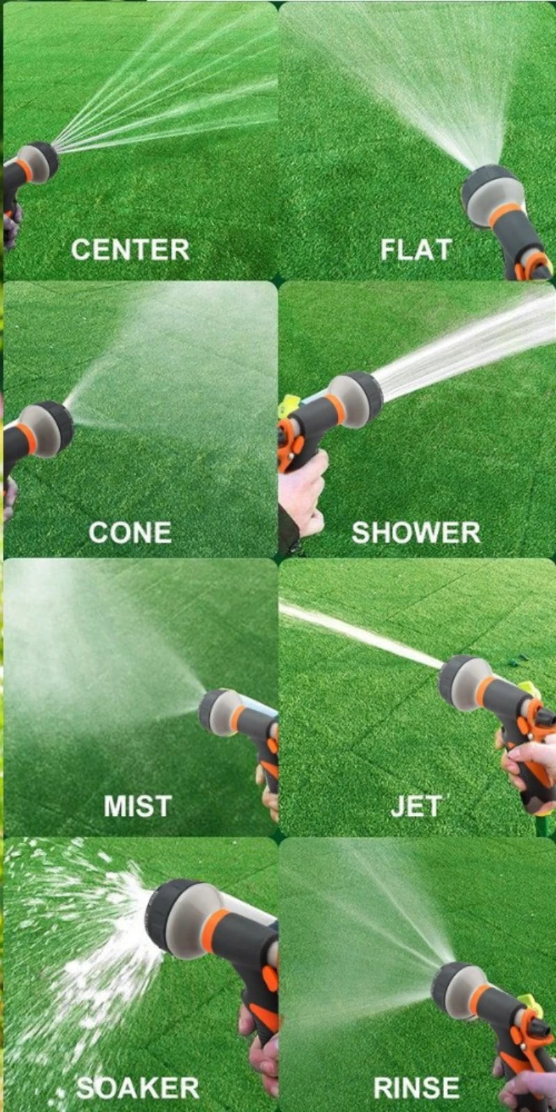 Clearance_Spray Lawn Watering Multi-Function Car Wash High Pressure Durable Hand-Held Tools Hose Sprinkle Nozzle Garden_Continuo