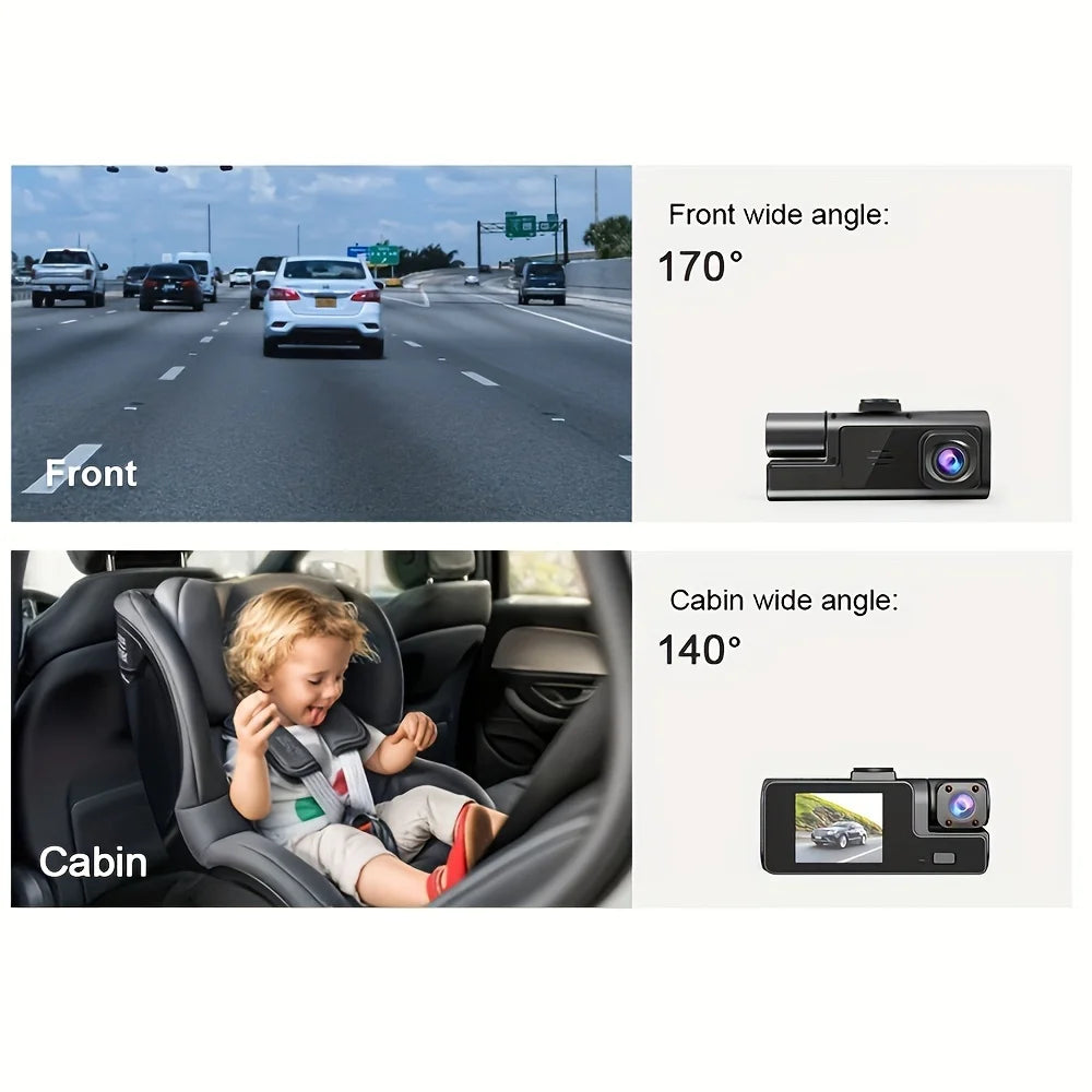 Dash Cam Front and Inside FHD 1080P Recording Car DVR Cam Small Dash Camera for Cars