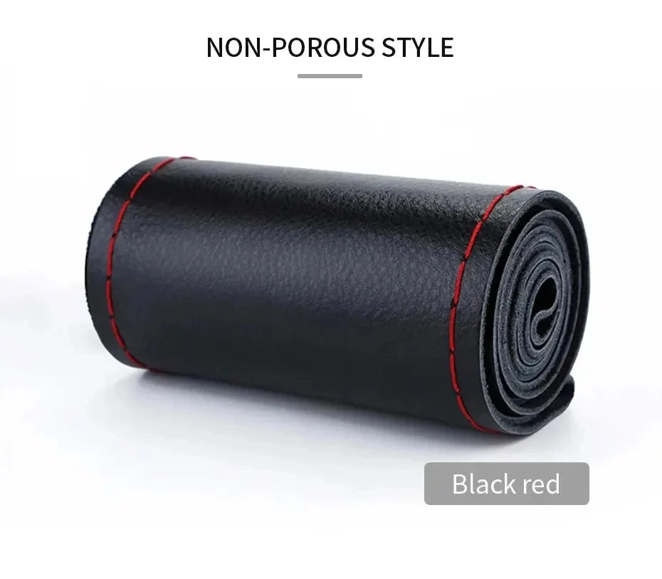 Car Steering Wheel Cover Needles And Braid Thread Artificial Leather Car Covers Suite 3 Color DIY Texture Soft Auto Accessories