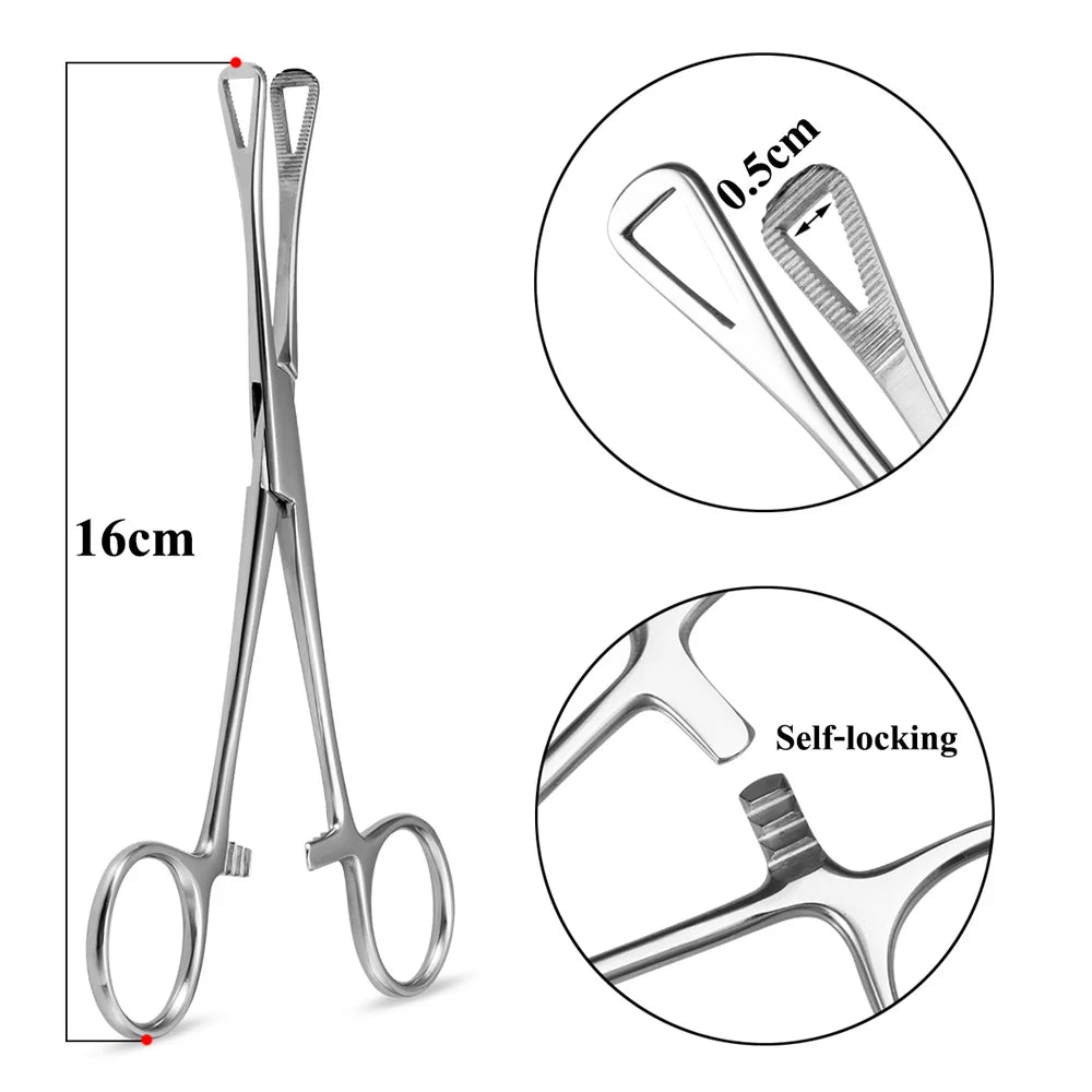 1pc Piercing Tattoo Clamp Surgical Steel Piercing Pliers Tools Dermal Anchor Hemostat Forceps Punchers Setpum Catilage Belly Lip