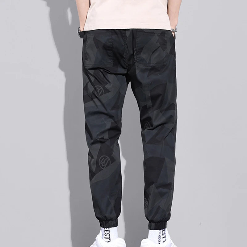 Multi-Pocket Camouflage Men Trousers Joggers Cargo Pants Men Summer Harem Pants Quick Drying Drawstring Loose Casual Sweatpants