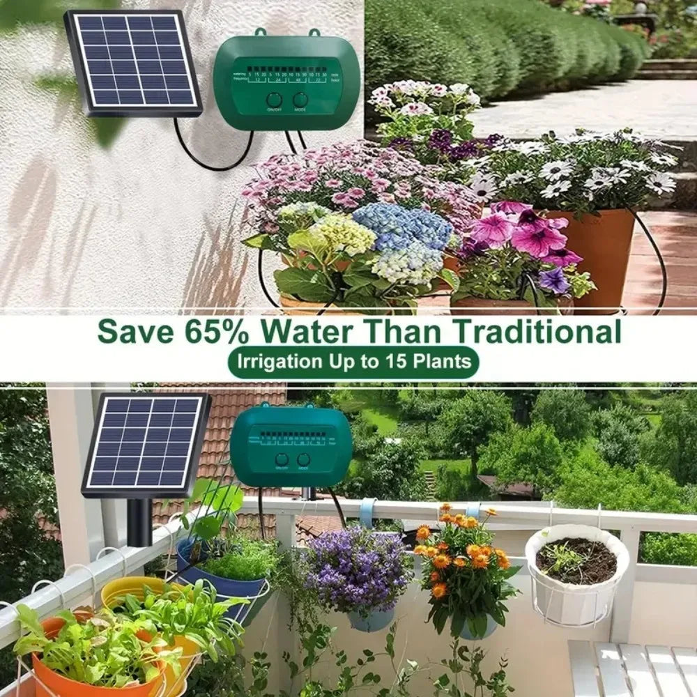 The Solar Drip Irrigation Outdoor Intelligent Irrigation System Is Equipped with A 1800mAh Battery for Timed Irrigation of Plant