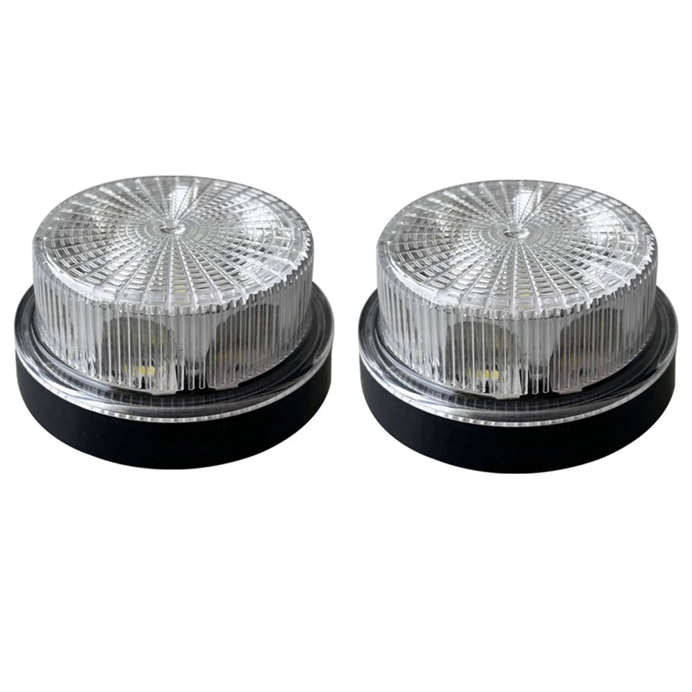 2Pcs Rotary Tractor LED Beacon 12V 24V Truck Sidelight Rotating Light Trailer Side Marker Lights Round Strobe Flashing Lamp