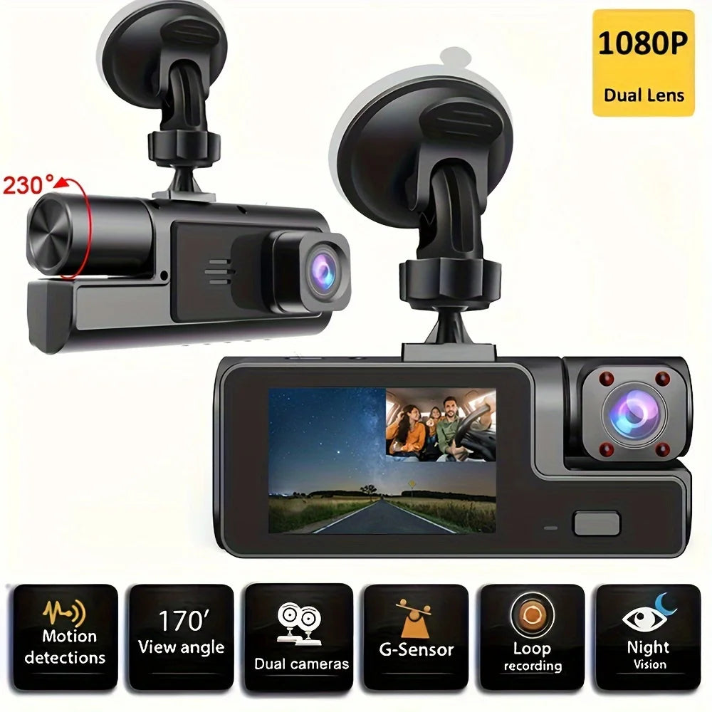 Dash Cam Front and Inside FHD 1080P Recording Car DVR Cam Small Dash Camera for Cars