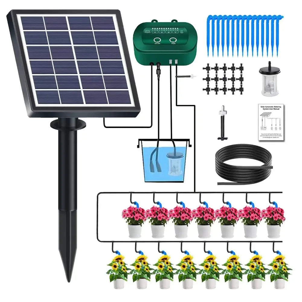 The Solar Drip Irrigation Outdoor Intelligent Irrigation System Is Equipped with A 1800mAh Battery for Timed Irrigation of Plant