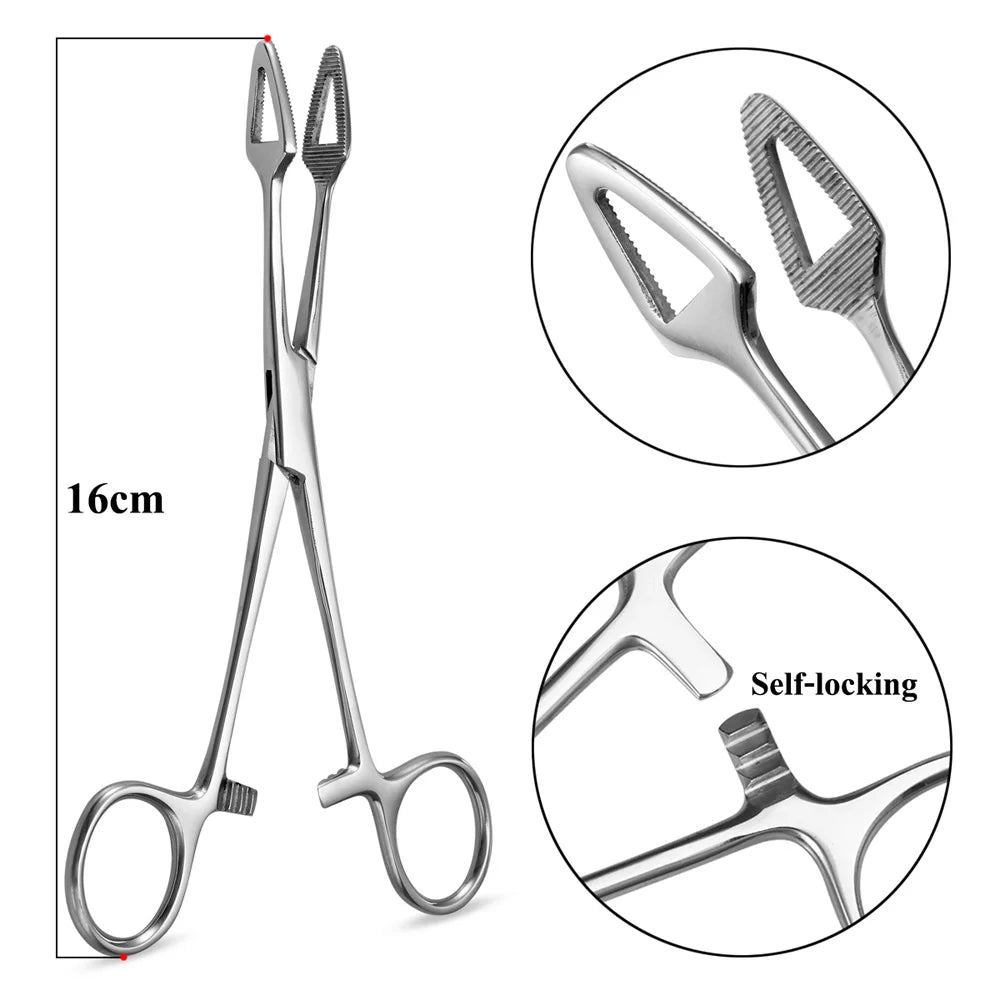 1pc Piercing Tattoo Clamp Surgical Steel Piercing Pliers Tools Dermal Anchor Hemostat Forceps Punchers Setpum Catilage Belly Lip