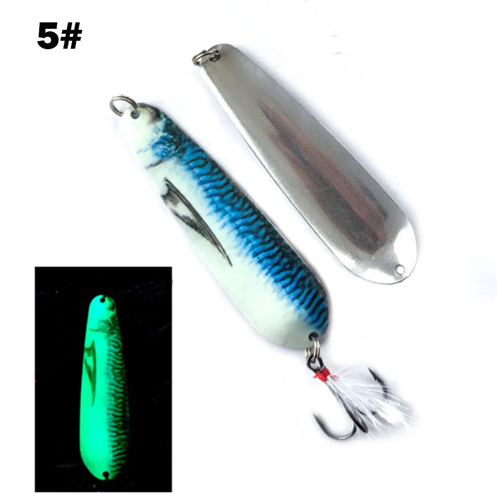 8.5cm11g Spoon Fishing Lures Trolling Hard Bait Freshwater Saltwater Metal Jig Sinking Spinner Spoons For Pike Perch Bass Salmon