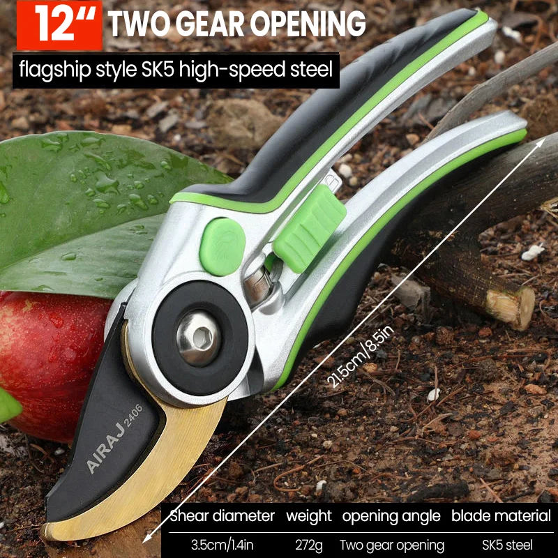 AIRAJ Pruning Shear Garden Tools Labor Saving Scissors Gardening Plant Sharp Branch Pruners Protection Hand Durable