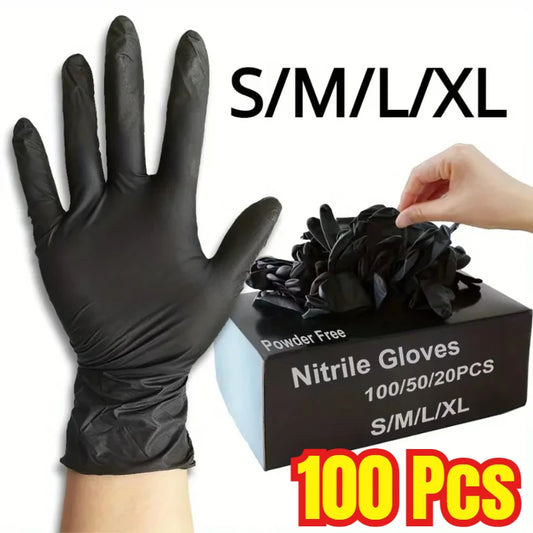 Black Xl Latex Gloves Pvc Gloves Disposable Nitrile Gloves Housework Cleaning Car Industry Gardening Cooking Tools