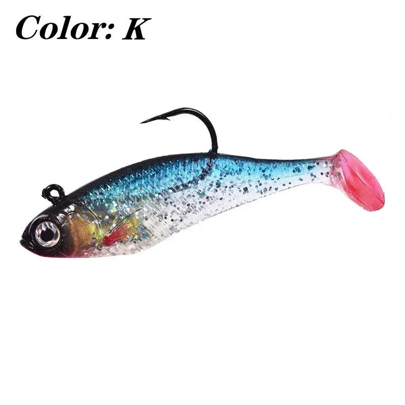 1 Pc Jig Head Hook Silicone Soft Bait 7.5cm 9.5g Fishing Lures Wobblers Artificial Rubber Swimbait for Shad Bass Carp Leurre