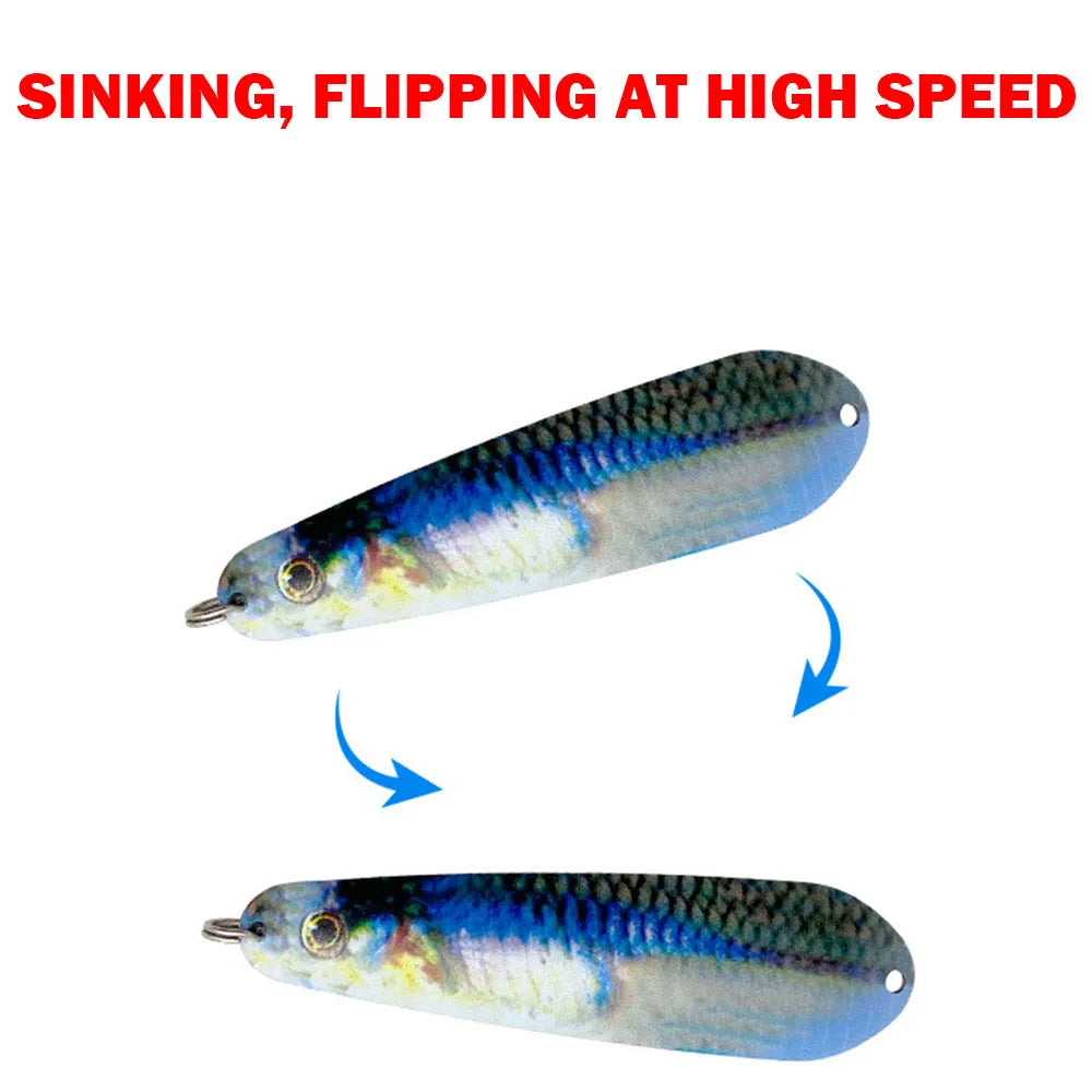 8.5cm11g Spoon Fishing Lures Trolling Hard Bait Freshwater Saltwater Metal Jig Sinking Spinner Spoons For Pike Perch Bass Salmon