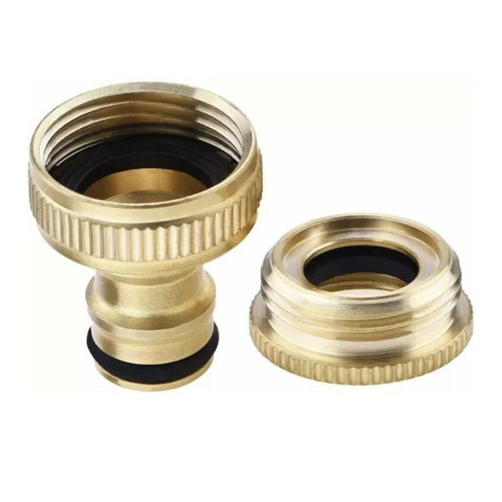 Brass Faucet Tap Connector Mixer Hose Adaptor Quick Connecter 1/2 3/4 Copper Hose Coupling Adapter Garden Watering Fittings Tool