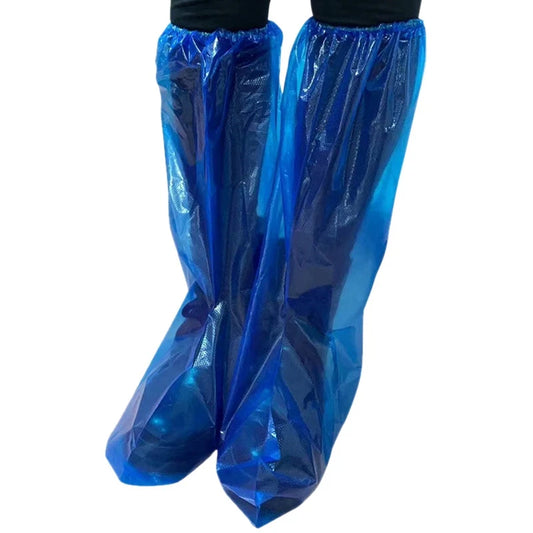 10 Pairs Waterproof Thick Plastic Disposable Rain Shoe Covers High-Top Anti-Slip For Women Men