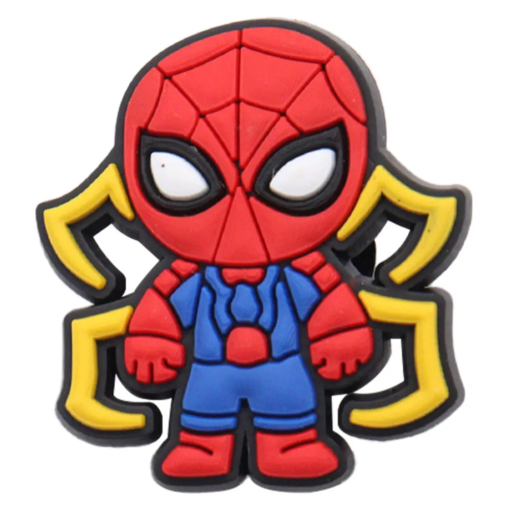 New Arrival 1-16pcs Shoe Charms Spiderman Spider Gwen Miles PVC Accessories Shoes Buckle Decoration For Children X-mas Gift